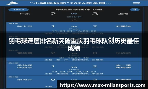 羽毛球速度排名新突破重庆羽毛球队创历史最佳成绩